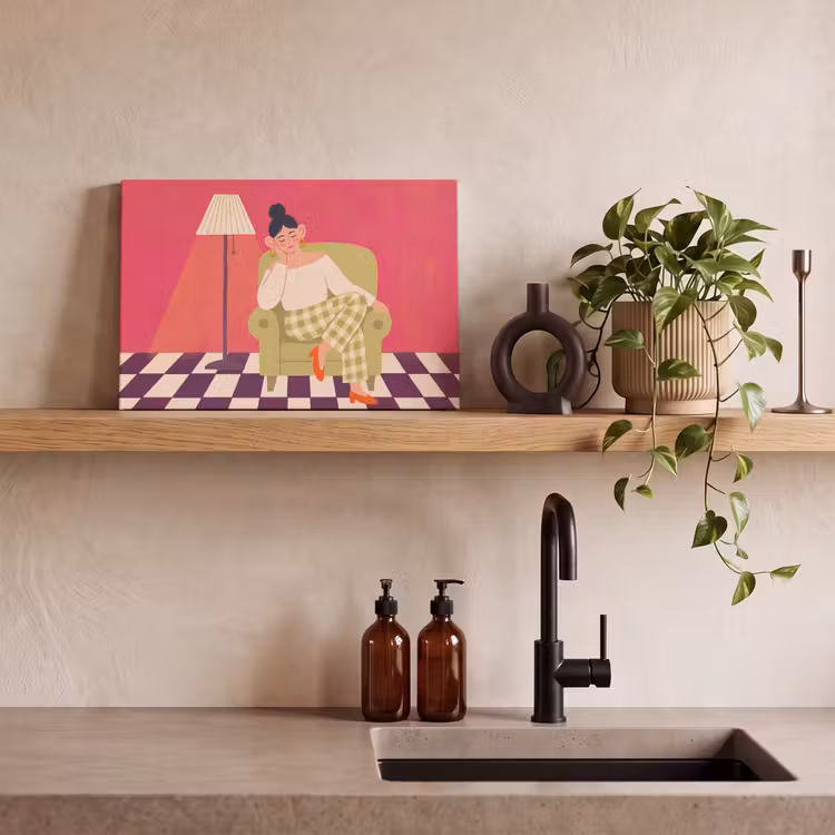 Canvas schilderij - Vrouw - Rust - Interieur - Modern - Kunst — 2