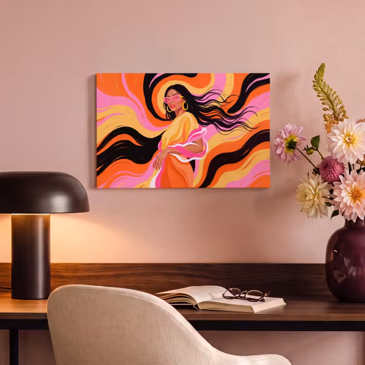 Canvas schilderij - Vrouw - Zonnebril - Abstract - Kleurrijk — 3
