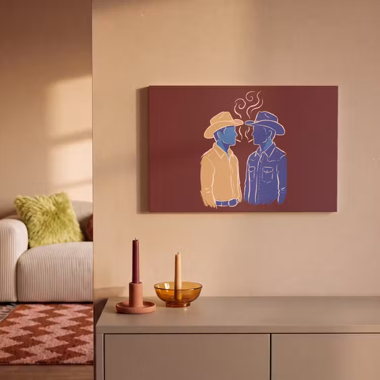 Canvas schilderij - Mensen - Profiel - Sigaret - Abstract - Kunst — 1
