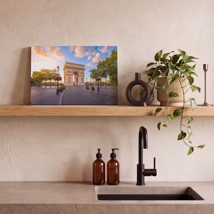 Canvas schilderij - Monument - Parijs - Zonsondergang - Architectuur - Goud — 2