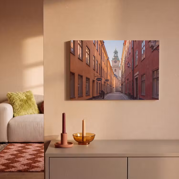 Canvas schilderij - Straat - Klokkentoren - Stad - Architectuur - Historisch — 1