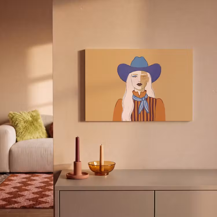 Canvas schilderij - Vrouw - Portret - Abstract - Kleurrijk - Modern — 1