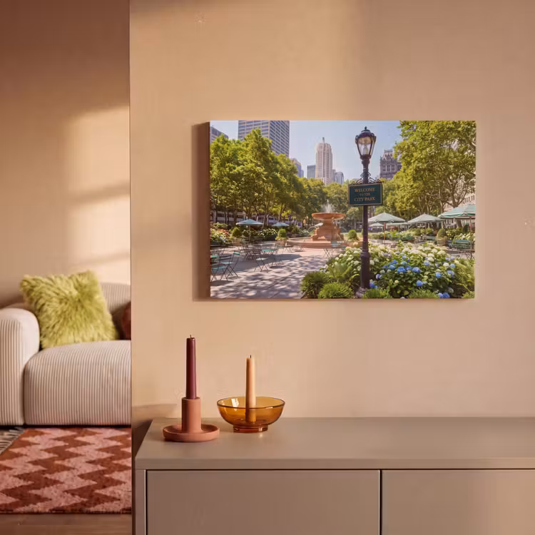 Canvas schilderij - Park - Fontein - Stad - Natuur — 1