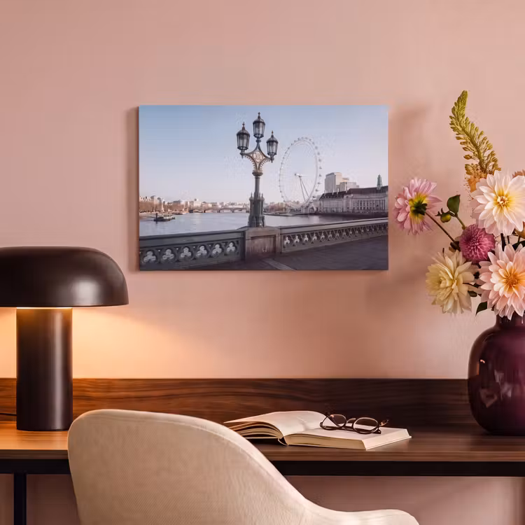 Canvas schilderij - Reuzenrad - Londen - Stad - Architectuur - Brug — 3