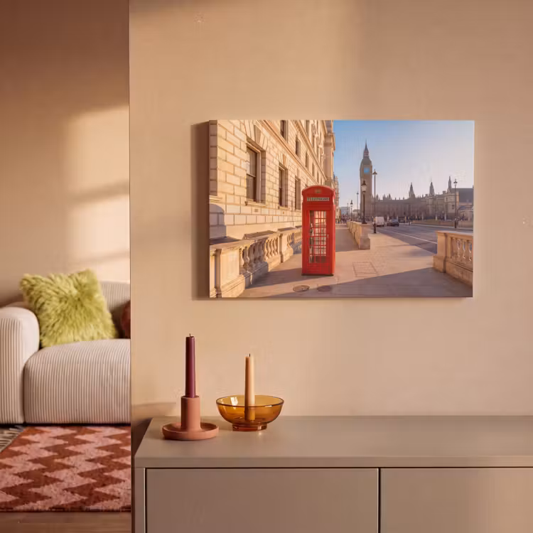 Canvas schilderij - Telefooncel - Rood - Londen - Stad - Architectuur — 1