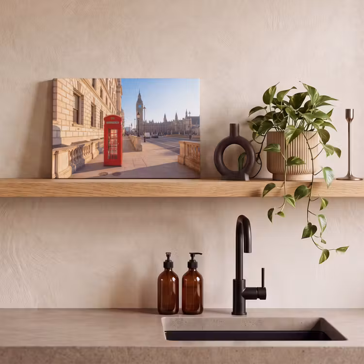 Canvas schilderij - Telefooncel - Rood - Londen - Stad - Architectuur — 2
