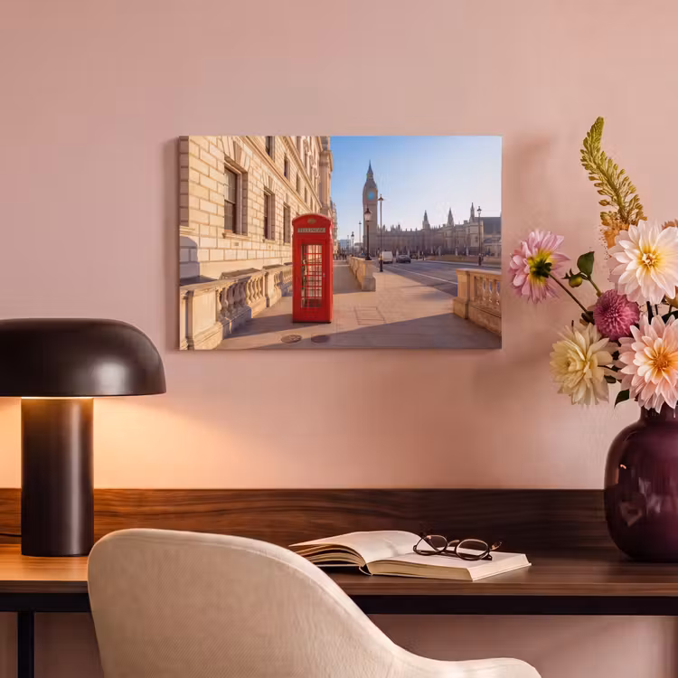 Canvas schilderij - Telefooncel - Rood - Londen - Stad - Architectuur — 3