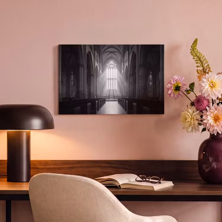 Canvas schilderij - Kerk - Interieur - Lichtstralen - Architectuur - Klassiek — 4
