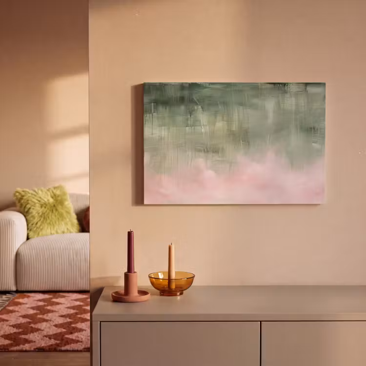 Canvas schilderij - Kunst - Abstract - Modern - Groen - Roze — 1
