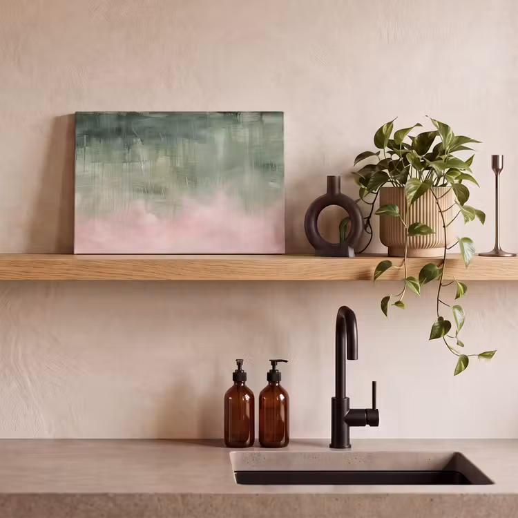 Canvas schilderij - Kunst - Abstract - Modern - Groen - Roze — 2