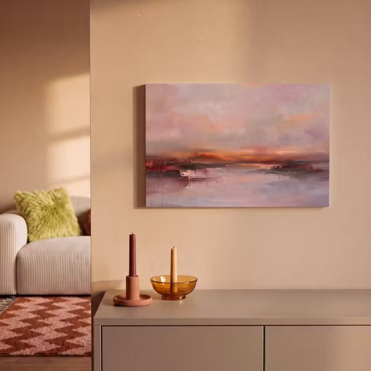 Canvas schilderij - Landschap - Zonsondergang - Abstract - Modern - Roze — 1