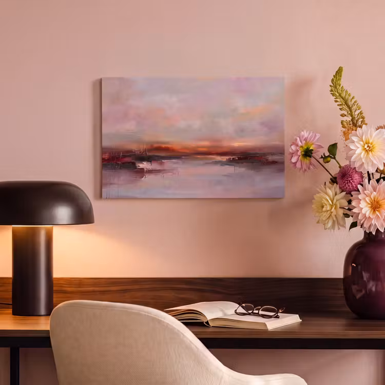 Canvas schilderij - Landschap - Zonsondergang - Abstract - Modern - Roze — 3