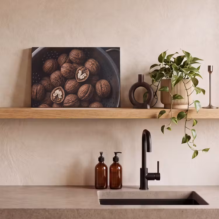 Canvas schilderij - Walnoot - Eten - Donker — 2