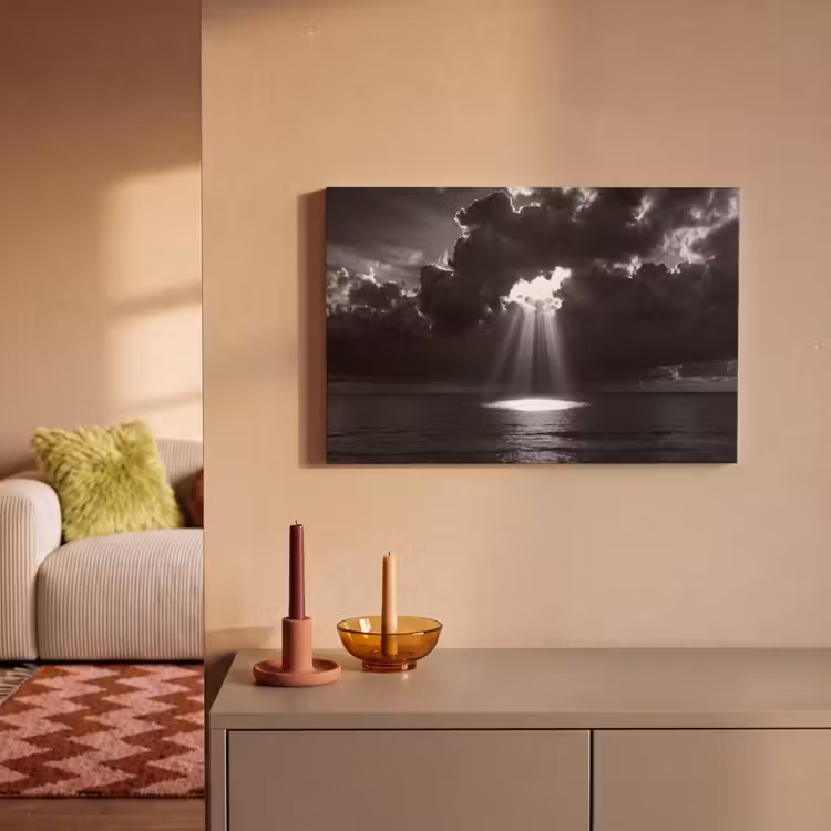 Canvas schilderij - Licht - Wolken - Zee - Zwart-wit - Natuur — 2