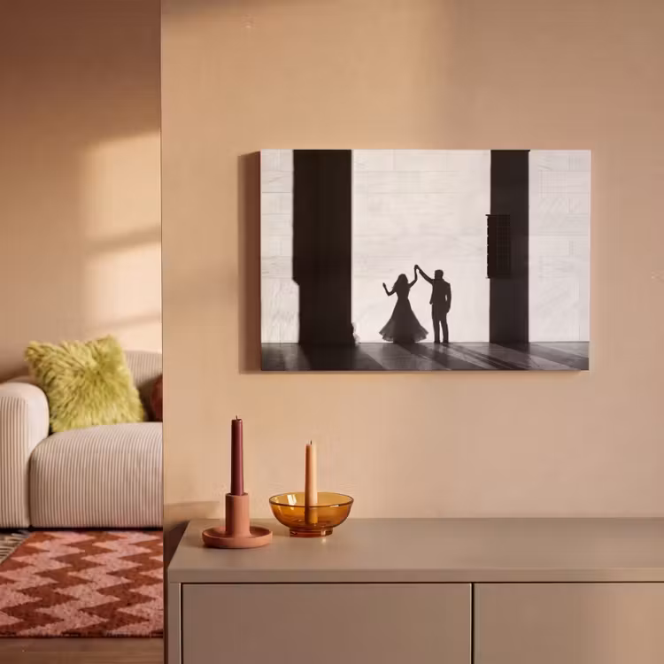 Canvas schilderij - Mensen - Schaduw - Dans - Zwart-wit - Liefde — 2