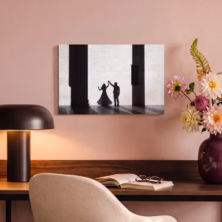 Canvas schilderij - Mensen - Schaduw - Dans - Zwart-wit - Liefde — 4