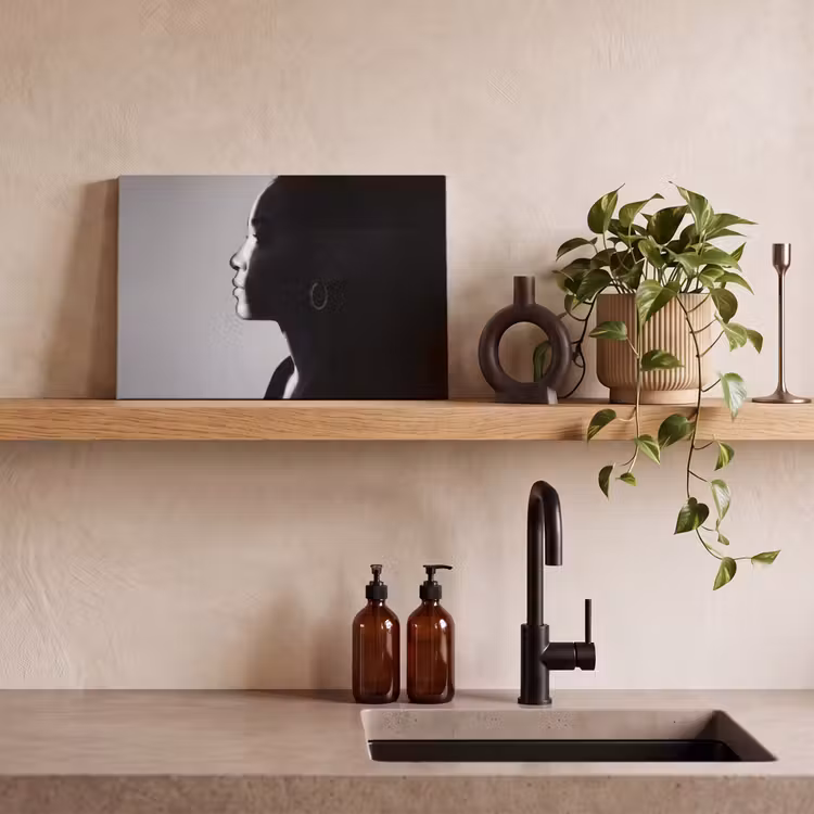 Canvas schilderij - Vrouw - Profiel - Mensen - Zwart-wit — 3