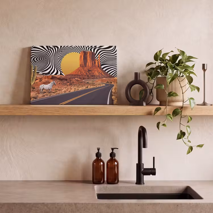 Canvas schilderij - Paard - Woestijn - Natuur — 2