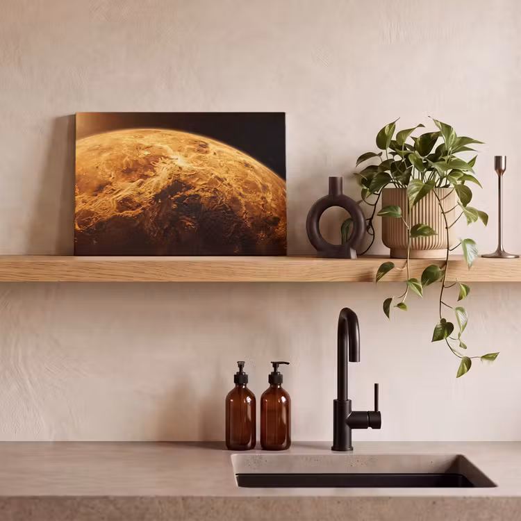 Canvas schilderij - Planeet - Ruimte - Oranje — 2