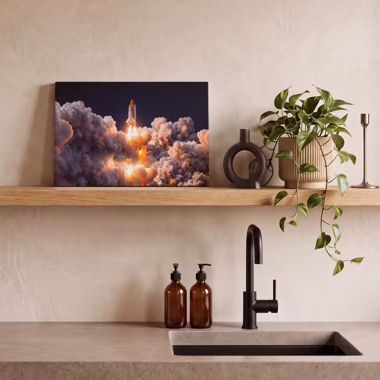 Canvas schilderij - Ruimtevaartuig - Lancering - Sterren — 2
