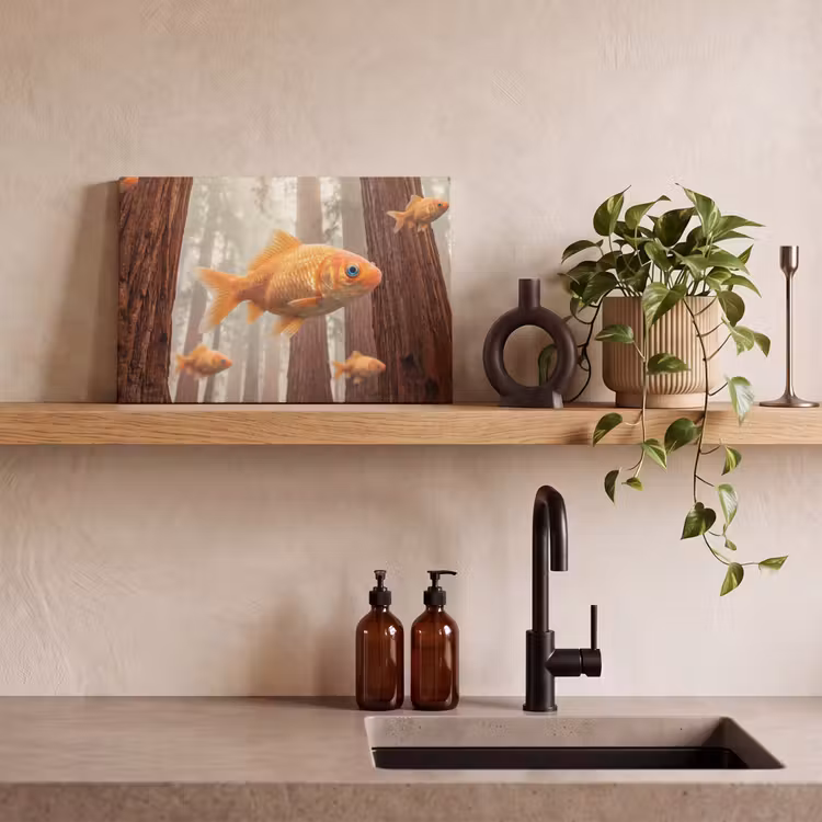 Canvas schilderij - Vis - Bos - Fantasie — 2