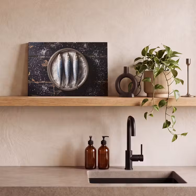 Canvas schilderij - Vis - Zout - Eten — 2