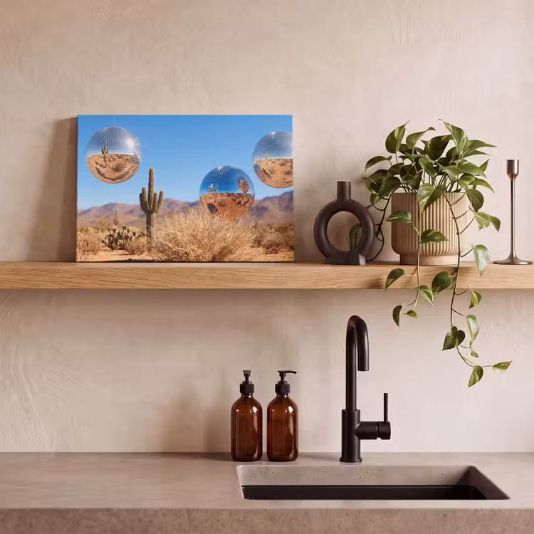 Canvas schilderij - Woestijn - Spiegelbal - Kunst — 2