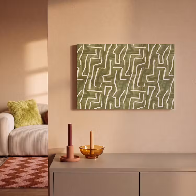 Canvas schilderij - Groen - Abstract - Penseelstreken - Patroon — 1