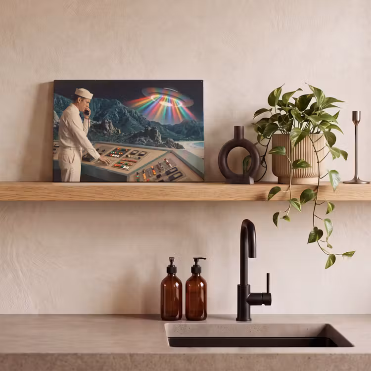 Canvas schilderij - Man - Controlekamer - Strand — 2