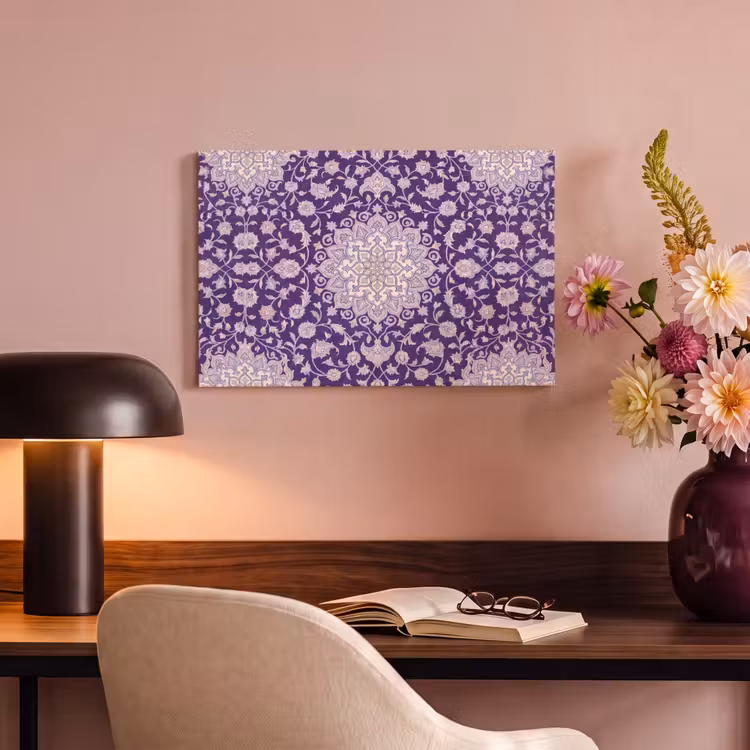 Canvas schilderij - Patroon - Medallion - Oosters - Paars - Decoratie — 3