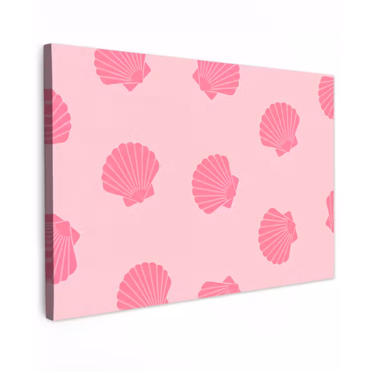 Canvas schilderij - Schelp - Patroon - Zee - Modern - Roze — 1