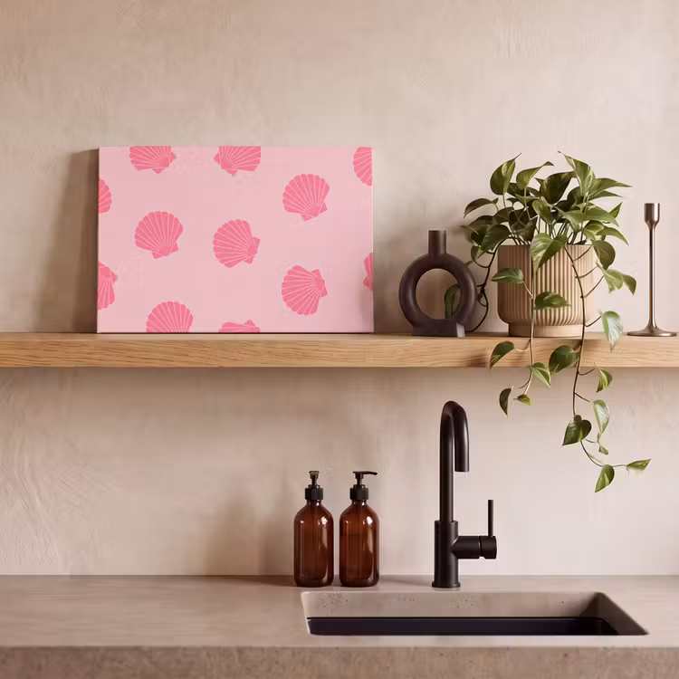 Canvas schilderij - Schelp - Patroon - Zee - Modern - Roze — 3