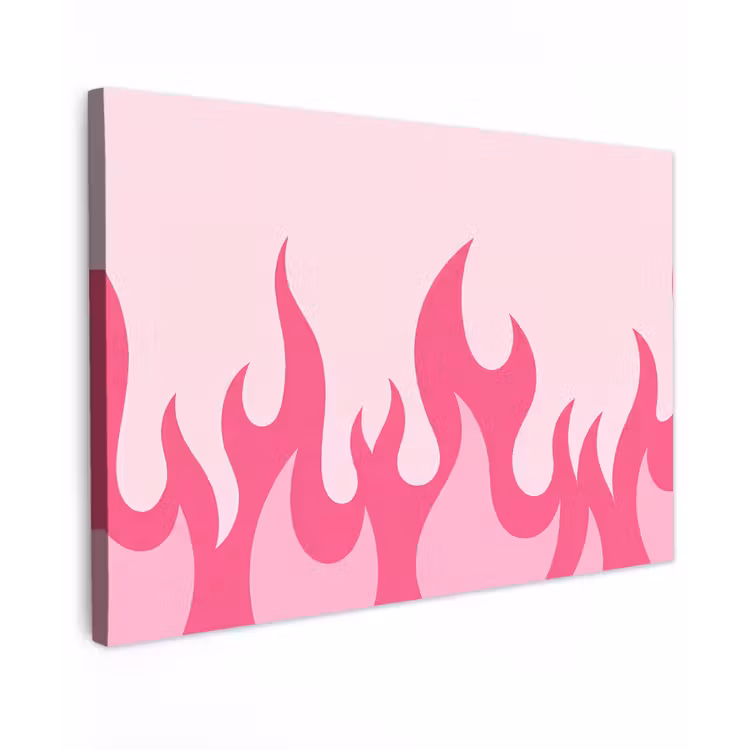 Canvas schilderij - Vlammen - Patroon - Abstract - Modern - Roze — 1