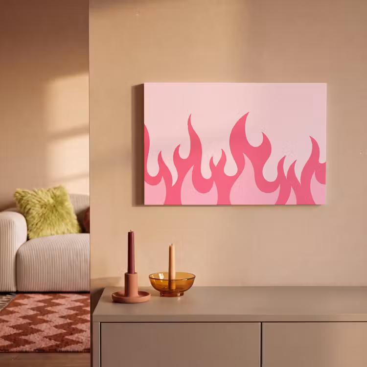 Canvas schilderij - Vlammen - Patroon - Abstract - Modern - Roze — 2