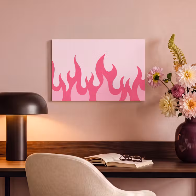 Canvas schilderij - Vlammen - Patroon - Abstract - Modern - Roze — 4