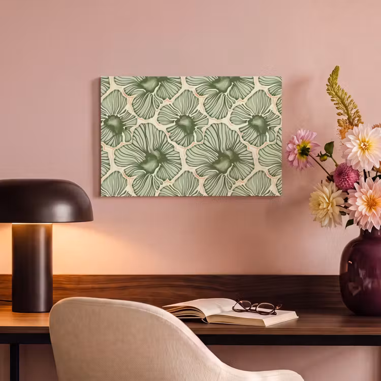 Canvas schilderij - Groen - Botanisch - Bloemen - Organisch - Patroon — 3