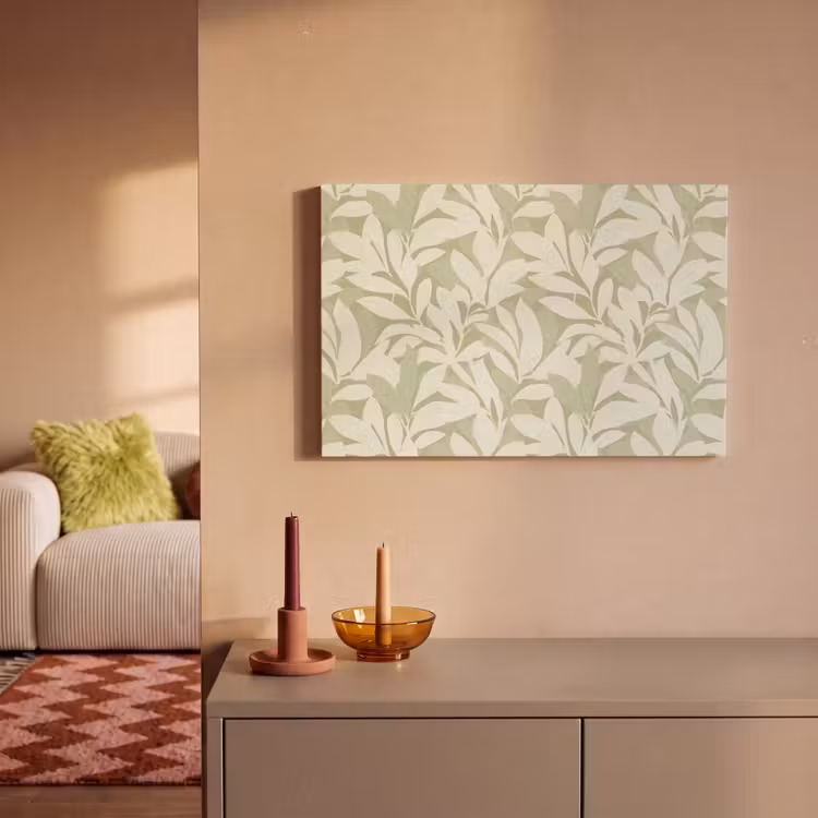 Canvas schilderij - Saliegroen - Botanisch - Minimalistisch - Patroon — 1