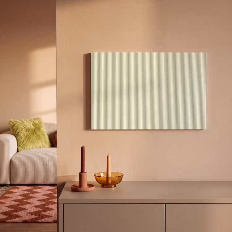 Canvas schilderij - Saliegroen - Strepen - Minimalistisch - Patroon — 1