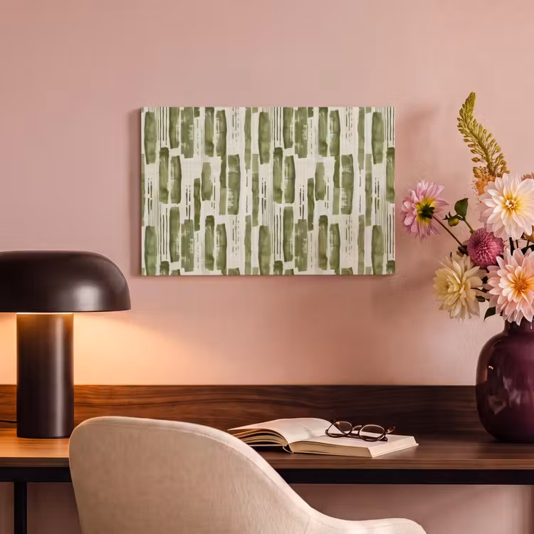 Canvas schilderij - Groen - Abstract - Penseelstreken - Linnen - Patroon — 3