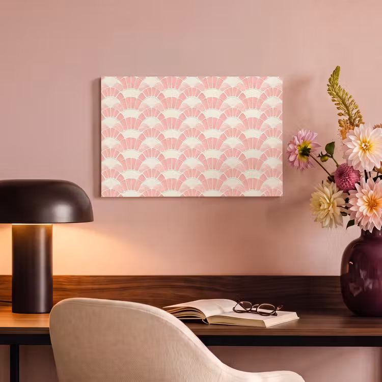 Canvas schilderij - Roze - Waaiers - Mozaïek - Patroon — 3