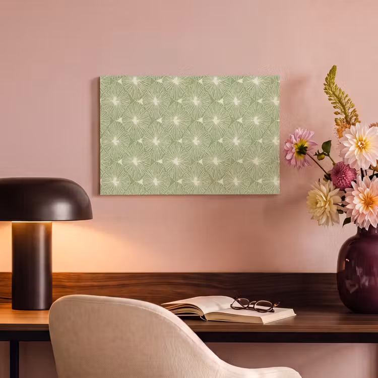 Canvas schilderij - Saliegroen - Botanisch - Ruiten - Organisch - Patroon — 3