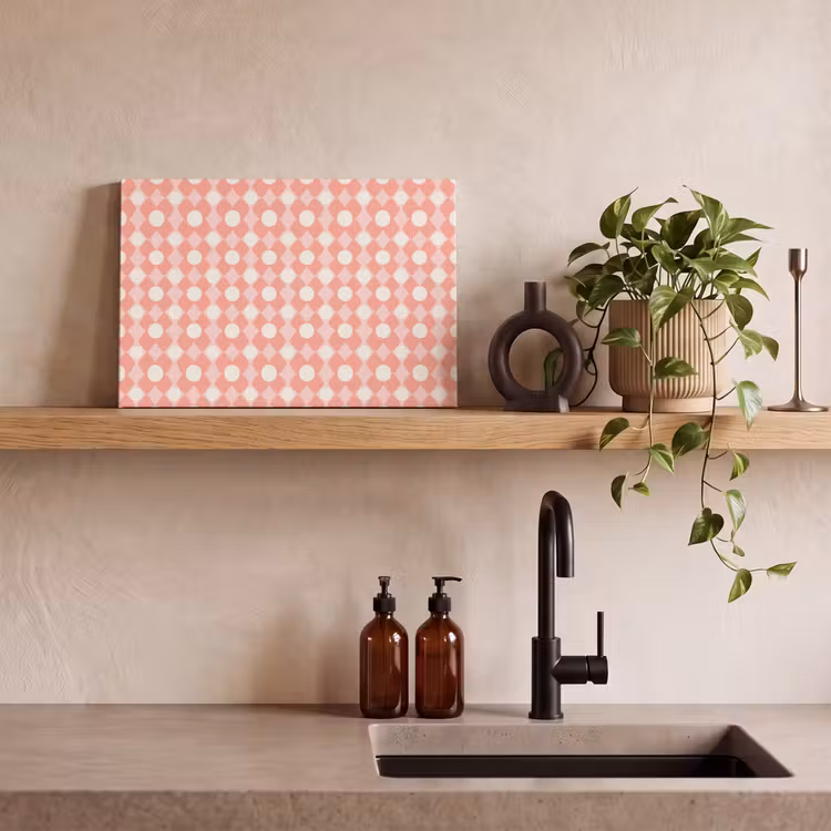 Canvas schilderij - Koraal - Retro - Geometrisch - Patroon — 2