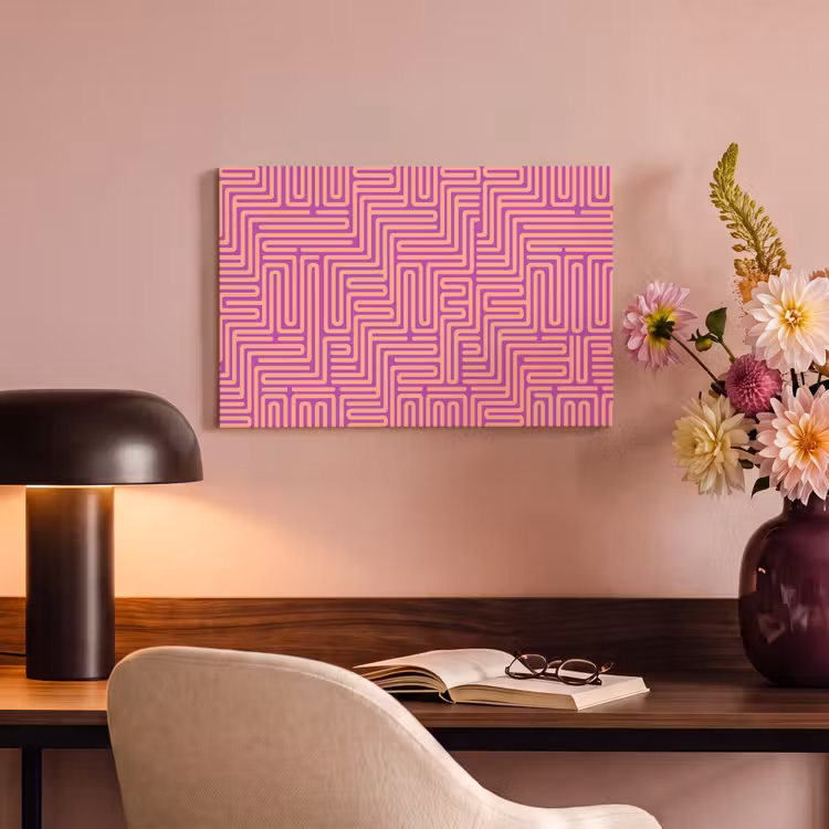 Canvas schilderij - Patroon - Lijnen - Abstract - Modern - Paars — 3