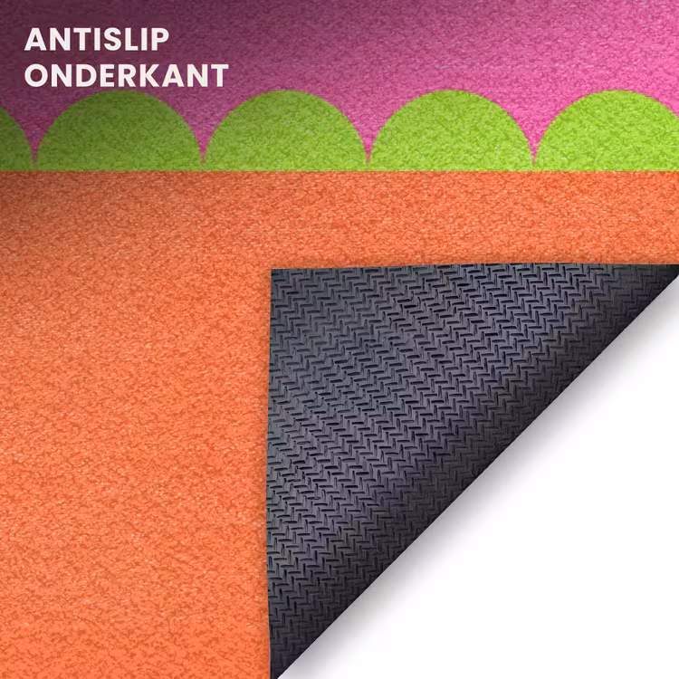 Deurmat - Abstract - Geometrisch - Kleurblokken - Roze - Oranje — 6