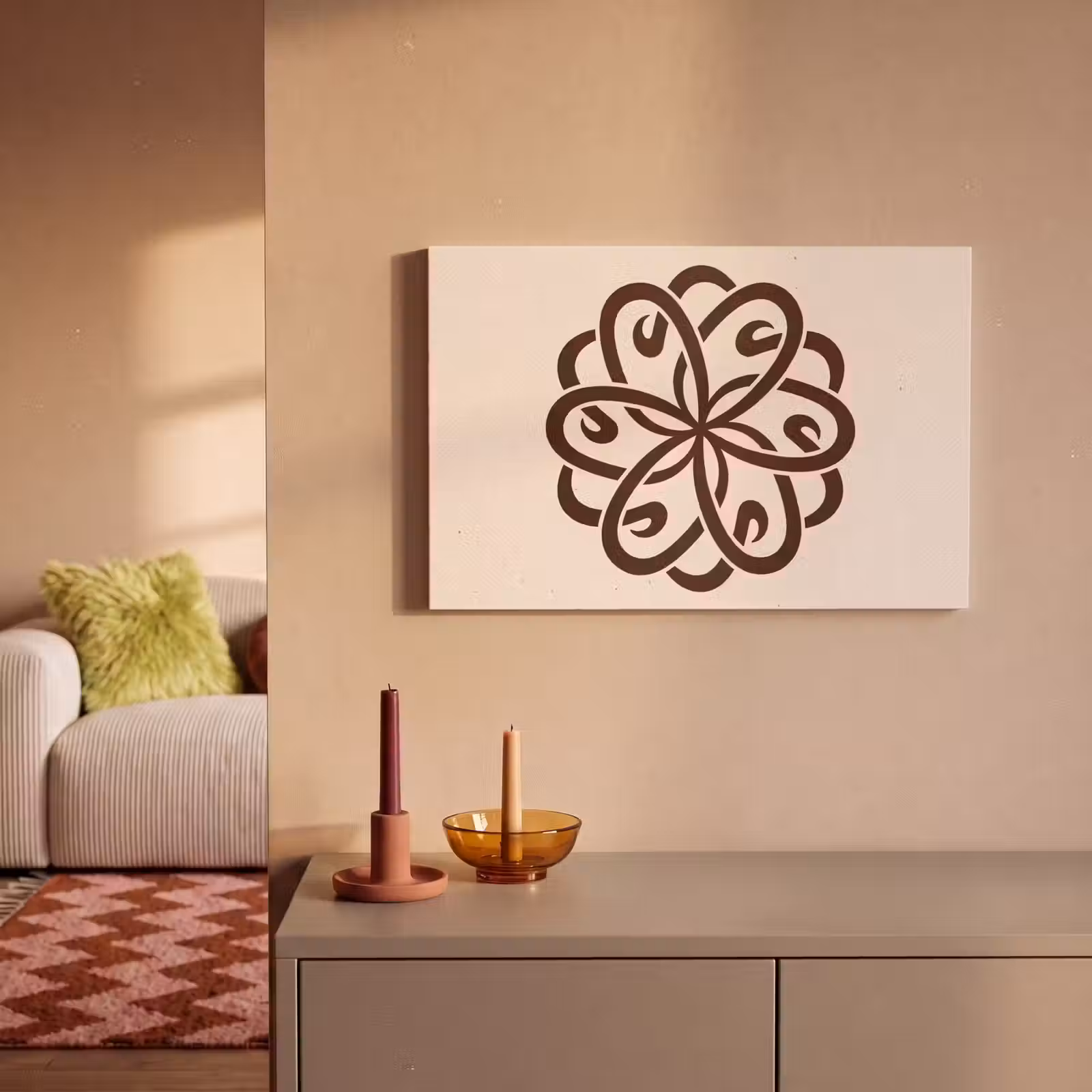 Canvas schilderij - Patroon - Knoop - Abstract - Modern - Bruin — 1