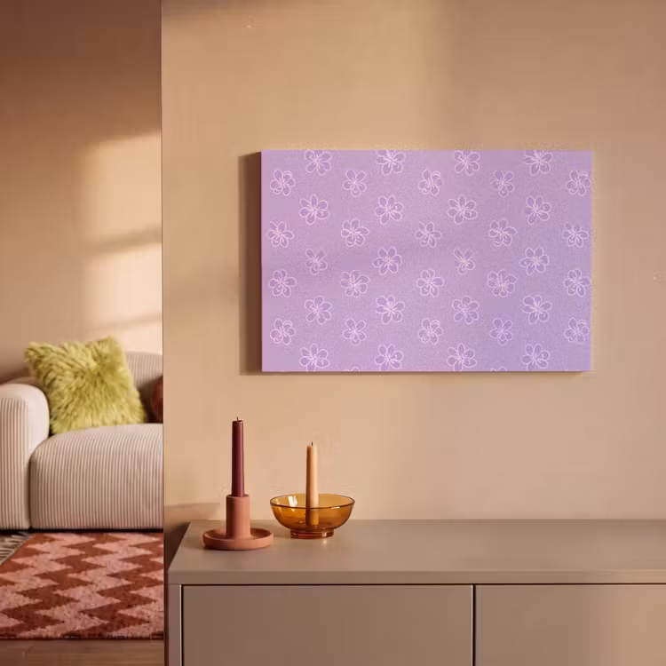 Canvas schilderij - Lila - Botanisch - Bloemen - Handgetekend - Patroon — 1