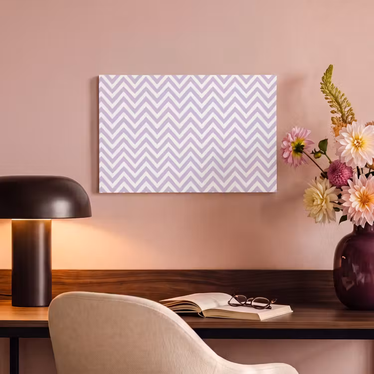 Canvas schilderij - Lila - Geometrisch - Chevron - Zigzag - Patroon — 3