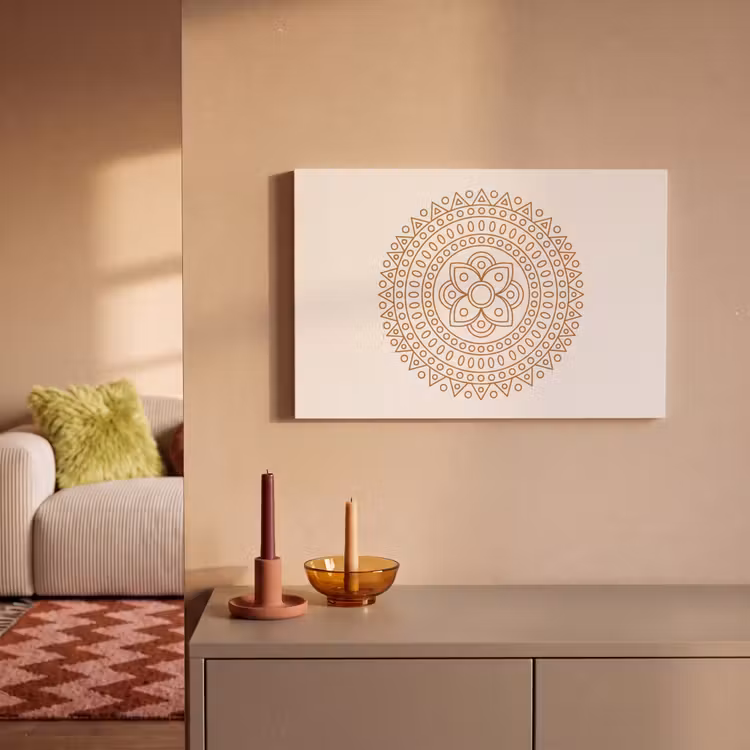 Canvas schilderij - Mandala - Geometrisch - Abstract - Oosters - Bruin — 1