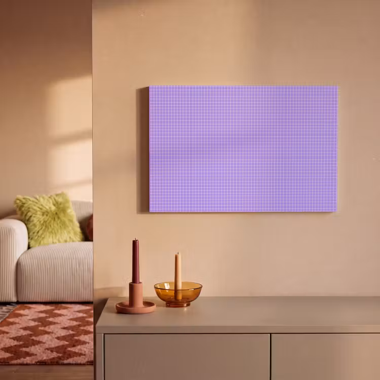 Canvas schilderij - Paars - Geometrisch - Raster - Minimalistisch - Patroon — 1