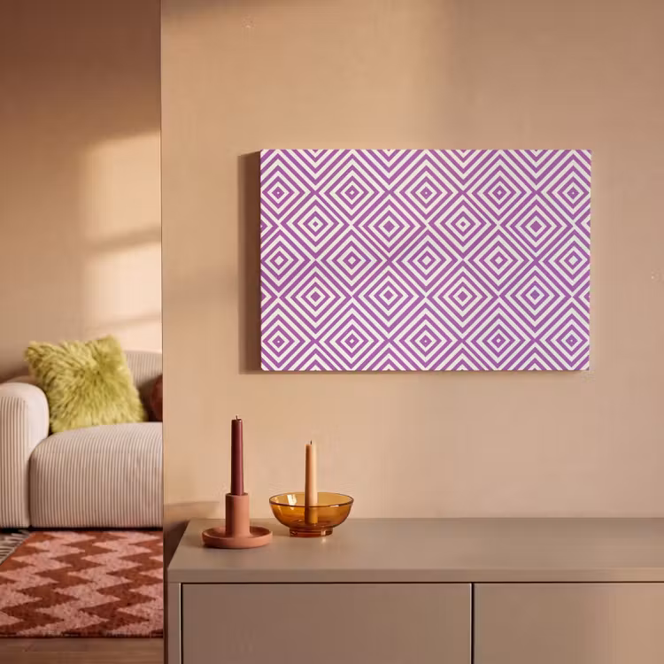 Canvas schilderij - Paars - Geometrisch - Ruiten - Concentrisch - Patroon — 1